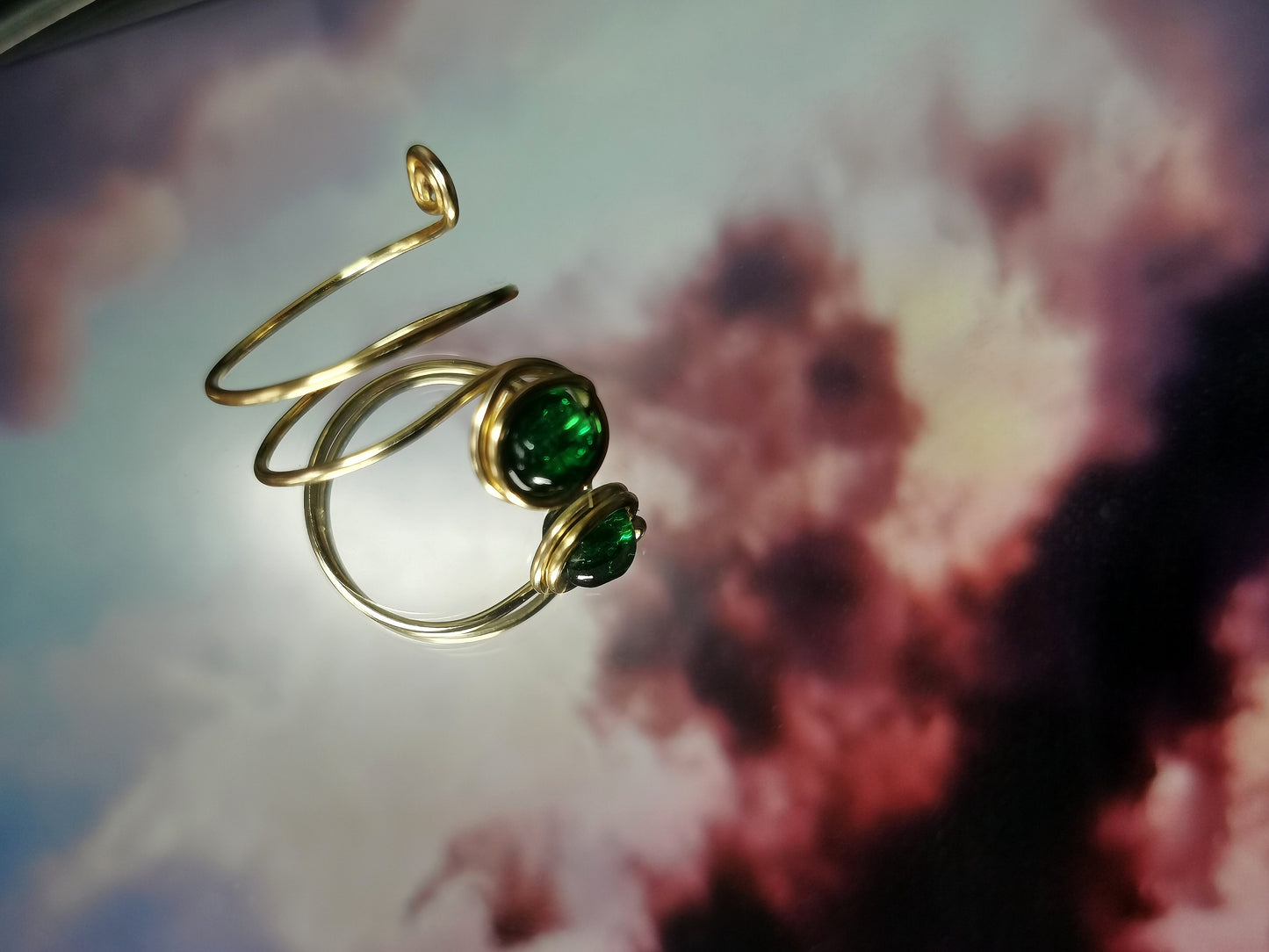 Emerald Swirl Ring